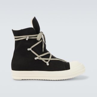 Modedesigner DRKSHDW by Rick Owens Hexa Sneaks Leinwand Turnschuhe schwarz