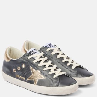 Modedesigner Golden Goose Super Star Leder Turnschuhe schwarz