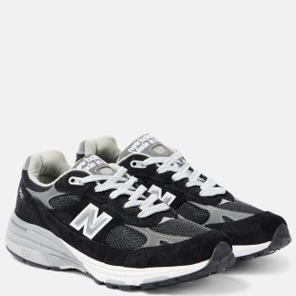 Modedesigner New Balance 993 Turnschuhe mit Wildlederbesatz schwarz