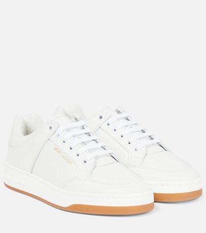 Modedesigner Saint Laurent SL/61 Niedrige Leder-Sneaker weiß