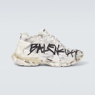 Replik-Designer Balenciaga Runner Graffiti notleidende Turnschuhe weiß