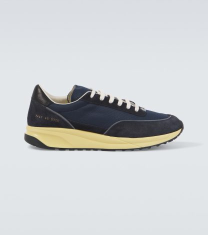 Replik-Designer Common Projects Track Classic Turnschuhe mit Wildlederbesatz blau