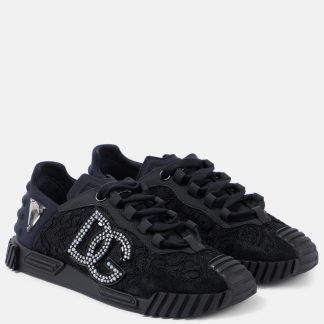 Replik-Designer Dolce & Gabbana Logo-Sneaker schwarz