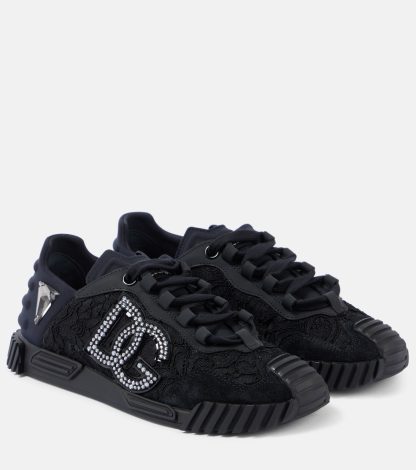 Replik-Designer Dolce & Gabbana Logo-Sneaker schwarz