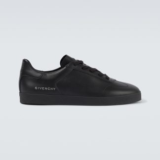 Replik-Designer Givenchy Town Leder Turnschuhe schwarz