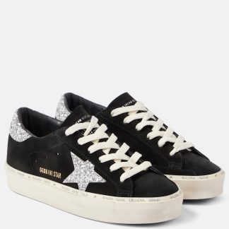 Replik-Designer Golden Goose Hi Star Glitzer Wildleder Turnschuhe schwarz