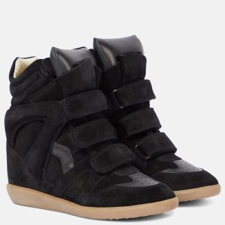 Replik-Designer Isabel Marant Bekett Sneakers aus Leder und Wildleder schwarz