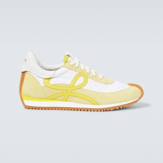 Replik-Designer Loewe Paula's Ibiza Flow Runner Turnschuhe mit Wildlederbesatz gelb