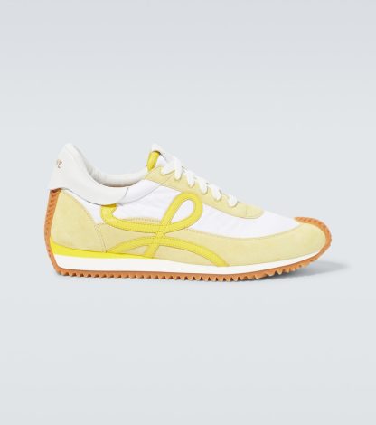 Replik-Designer Loewe Paula's Ibiza Flow Runner Turnschuhe mit Wildlederbesatz gelb