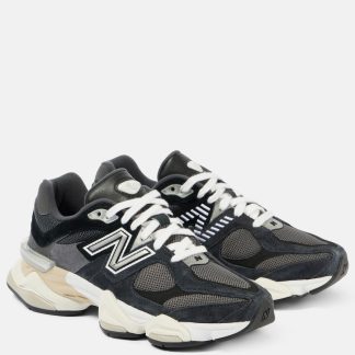 Replik-Designer New Balance 9060 Turnschuhe mit Wildlederbesatz schwarz