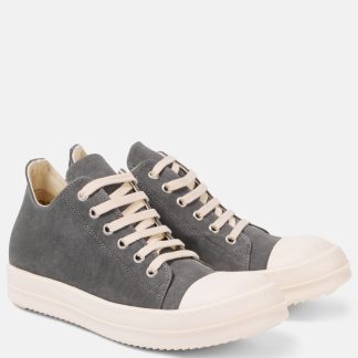 Replik-Designer Rick Owens Low-Top-Sneaker aus Denim grau