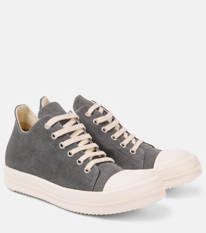 Replik-Designer Rick Owens Low-Top-Sneaker aus Denim grau