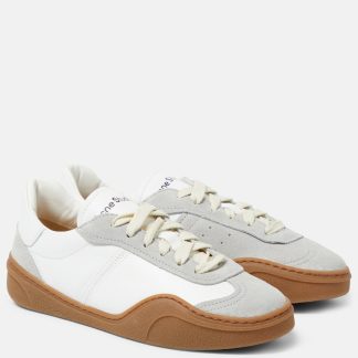 billiger Luxus Acne Studios Wildleder-Sneakers Weiß mit Wildlederbesatz