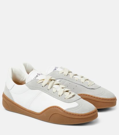 billiger Luxus Acne Studios Wildleder-Sneakers Weiß mit Wildlederbesatz