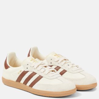 billiger Luxus Adidas Samba OG Leder Turnschuhe weiß