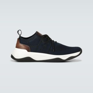 billiger Luxus Berluti Shadow Knit Turnschuhe blau