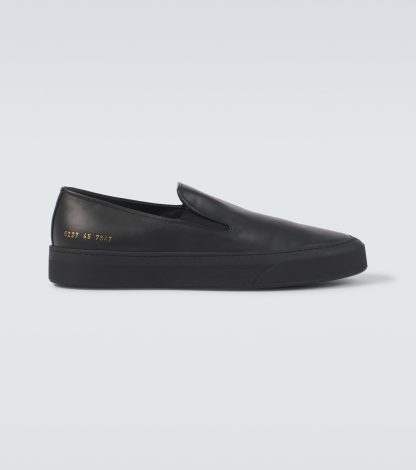 billiger Luxus Common Projects Slip-on-Sneakers aus Leder schwarz