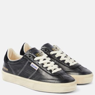 billiger Luxus Golden Goose Soul-Star Leder Turnschuhe schwarz