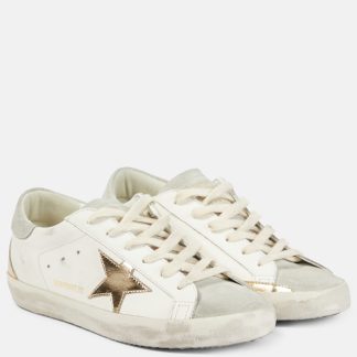 billiger Luxus Golden Goose Super-Star Leder Turnschuhe weiß