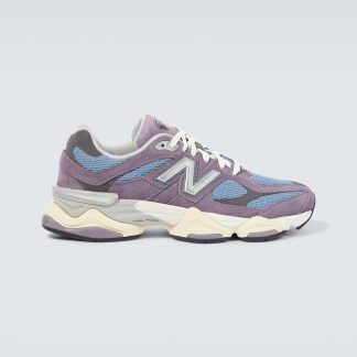 billiger Luxus New Balance 9060 Leder Turnschuhe grau