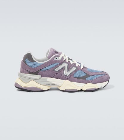 billiger Luxus New Balance 9060 Leder Turnschuhe grau