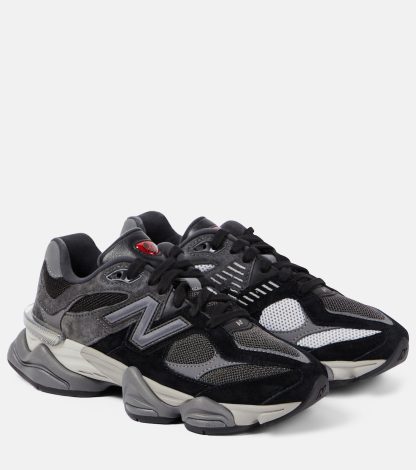 billiger Luxus New Balance 9060 Turnschuhe mit Wildlederbesatz schwarz