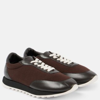 billiger Luxus The Row Owen Turnschuhe mit Lederbesatz braun