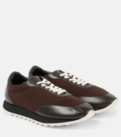 billiger Luxus The Row Owen Turnschuhe mit Lederbesatz braun