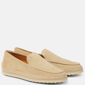 billiger Luxus Tods Wildleder-Espadrilles beige