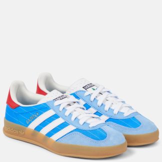 falscher Luxus Adidas Gazelledoor Sneakers mit Wildlederbesatz blau