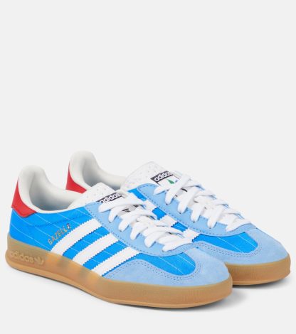 falscher Luxus Adidas Gazelledoor Sneakers mit Wildlederbesatz blau