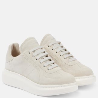 falscher Luxus Alexander McQueen Neutrale Turnschuhe aus Leder in Übergröße