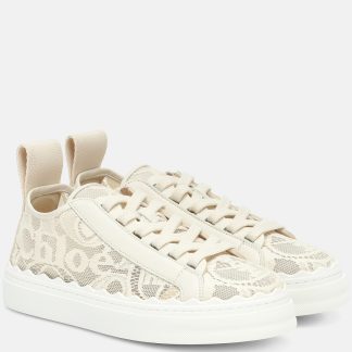 falscher Luxus Chloé Lauren Spitze Turnschuhe beige