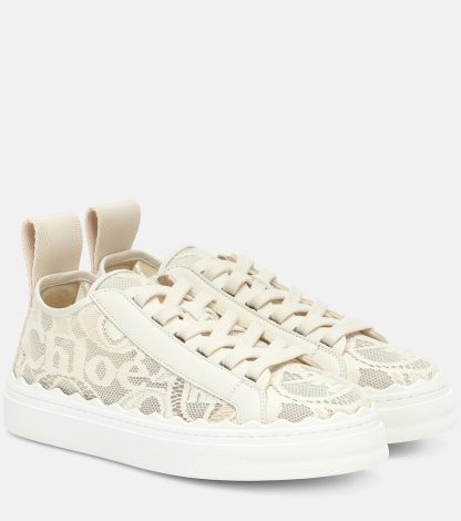 falscher Luxus Chloé Lauren Spitze Turnschuhe beige