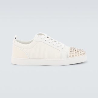 falscher Luxus Christian Louboutin Louis Junior Spikes Turnschuhe weiß