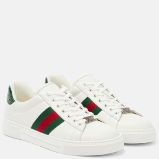 falscher Luxus Gucci Ace Leder Turnschuhe mehrfarbig