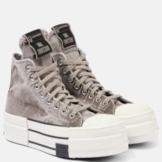 falscher Luxus Rick Owens X Converse DRKSHDW DBL Drkstar HI Turnschuhe grau