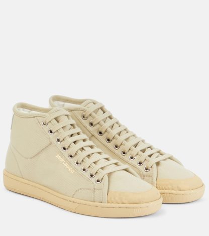 falscher Luxus Saint Laurent Court Classic SL/39 Canvas Turnschuhe beige