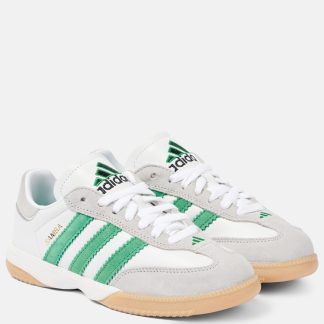 gefälschter Designer Adidas Samba MN Turnschuhe aus Leder mit Wildlederbesatz weiß