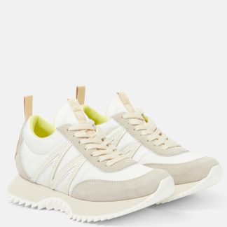 gefälschter Designer Moncler Pacey Sneakers mit Wildlederbesatz weiß