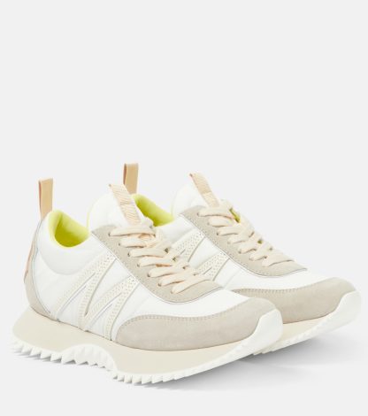 gefälschter Designer Moncler Pacey Sneakers mit Wildlederbesatz weiß