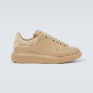 heißer Verkauf Designer Alexander McQueen Übergroße Leder-Sneakers beige