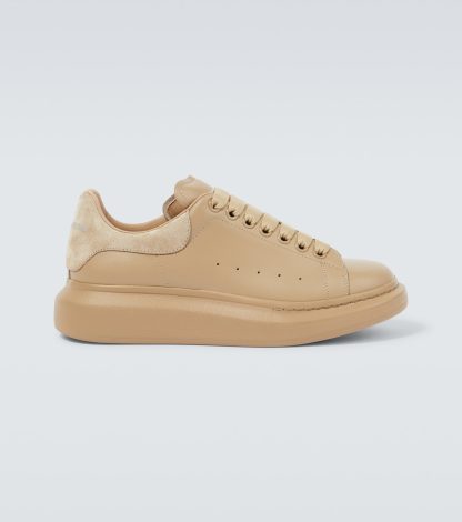 heißer Verkauf Designer Alexander McQueen Übergroße Leder-Sneakers beige