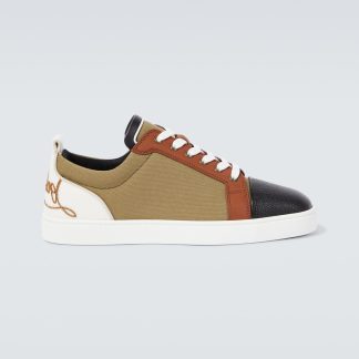 heißer Verkauf Designer Christian Louboutin Fun Louis Junior Turnschuhe aus Leder und Canvas mehrfarbig