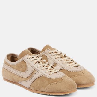 heißer Verkauf Designer Dries van Noten Turnschuhe aus Wildleder und Leder beige