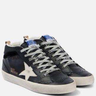 heißer Verkauf Designer Golden Goose Mid Star Leder Turnschuhe schwarz