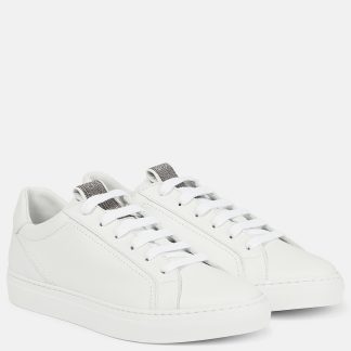 heißer Verkauf Luxus Brunello Cucinelli Monili-verzierte Sneakers Weiß