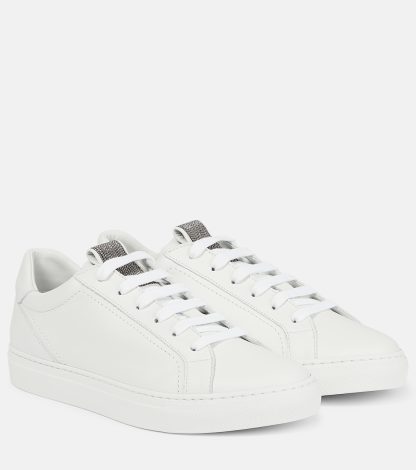 heißer Verkauf Luxus Brunello Cucinelli Monili-verzierte Sneakers Weiß