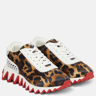 heißer Verkauf Luxus Christian Louboutin Loubishark Sneaker mit Leopardenmuster mehrfarbig