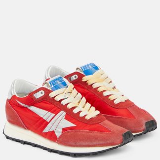 heißer Verkauf Luxus Golden Goose Marathon-Sneaker mit Wildlederbesatz rot